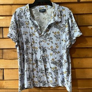 ModCloth Floral Kitty Button Up